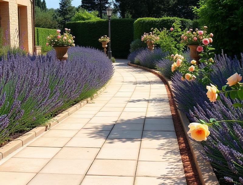 Dijon limestone garden pathways installation