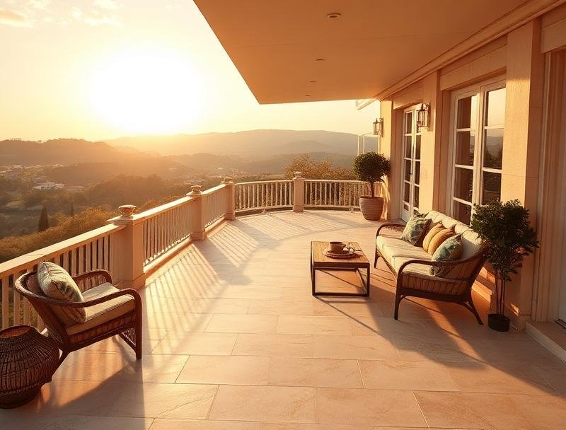 Dijon limestone terrace flooring installation